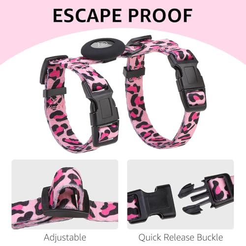 SCENEREAL Adjustable Cat Harness and Leash Set with AirTag Holder, Escape-Proof Design for Small to Large Cats, Lightweigh...