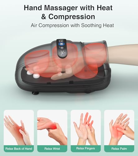 Medcursor Hand Massager - Hand Massager with Heat and Compression for Carpal Tunnel and Stiff Joints, Pain Relief from Wri...