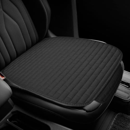 GAOLAOSY Car Front Seat Cover, Breathable Linen Automotive Seats Cushion, Anti-Slip Vehicle Seat Pad with Storage Pocket, ...