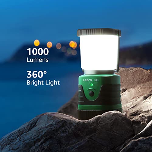 Lighting EVER 1000LM LED Camping Lantern Rechargeable, 4400mAh Power Bank, Camping Essential with 4 Light Modes, IP44 Wate...