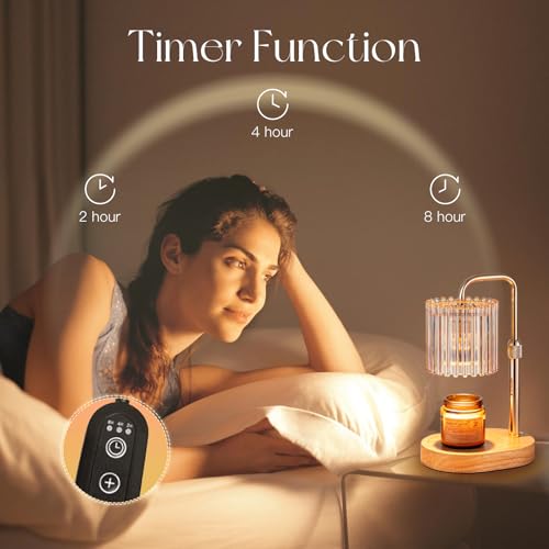 Candeldo Candle Warmer Lamp with Timer: Gold Candle Warming Lamp Height Adjustable Wax Melt Warmer Dimmable Modern Farmhou...