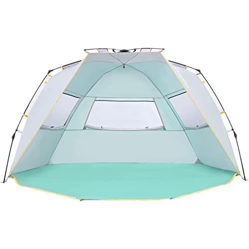 Wolfwise Instant Beach Tent Sun Shelter with Zippered Extendable Porch for Privacy, Portable Beach Tents with Carrying Ba...
