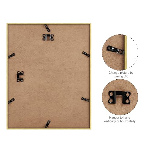 Giftgarden 11x14 Picture Frame Gold, Metal Photo Frame Display Pictures 8x10 with Mat or 11x14 Without Mat, Vertical or Ho...