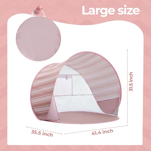 Apojungle Baby Beach Tent - Pop Up Beach Tent with UPF 50+ UV Protection, Portable Sun Shade, Outdoor Summer Baby Essentia...