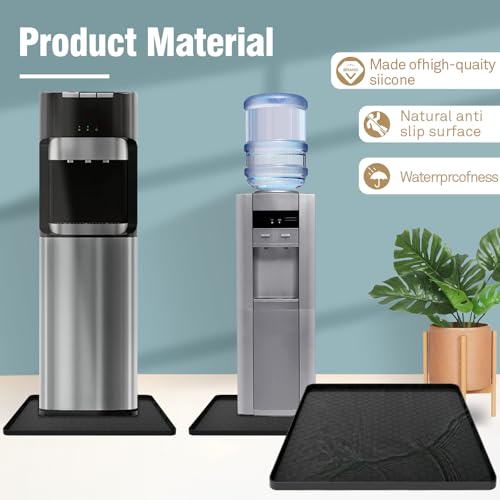 Water Cooler Mat - (22" x 19") Non-Slip Water Cooler Mat with Raised Edge for Foor Protector, Under Water Dispenser Mat Us...