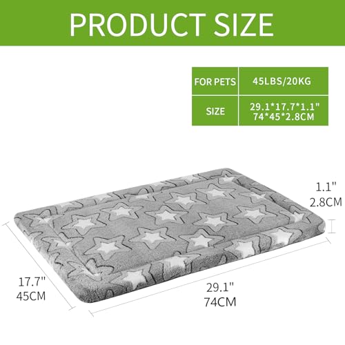 EMPSIGN Dog Crate Pad - Reversible Kennel Mat (Cool & Warm), Machine Washable, Cozy Star Pattern Sleeping Pad for Small Me...
