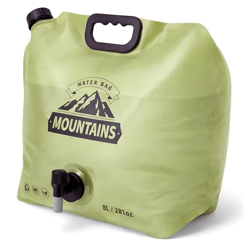 CoreMuse Camping Water Container 2 Gallon Collapsible Water Jug with Spout - Reusable Plastic Flasks, Foldable Empty Gallo...