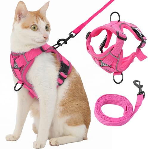 Kodervo Cat Harness and Leash, Reflective Cat Harness Escape Proof for Walking, Adjustable Kitten Harness and Leash Set, 4...