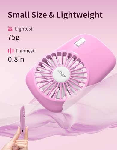 Aluan Handheld Mini Fan Powerful Small Personal Portable Speed Adjustable USB Rechargeable Eyelash Fan for Kids Girls Boys...