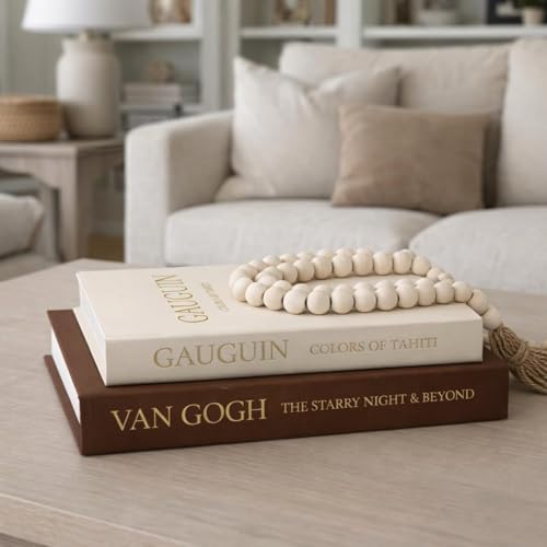 Fveuc Decorative Books for Home Decor - Stackable Faux Book Box for Coffee Table Styling & Hidden Storage - Neutral Linen ...