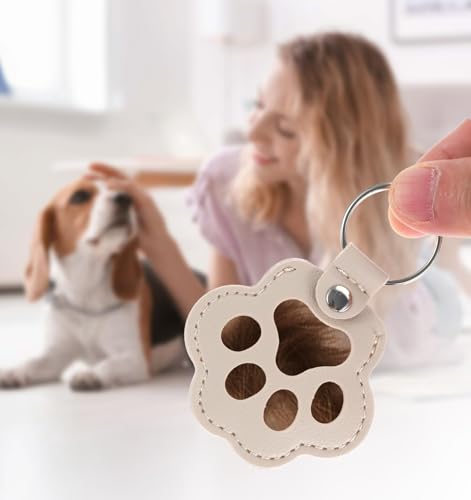 ValueBargain Pet Fur Keepsake, 3Pcs Dog Hair Keychain with 3D Paw for Dogs that Holds Fur, Keepsake, Pet Lover Gift (3 Col...