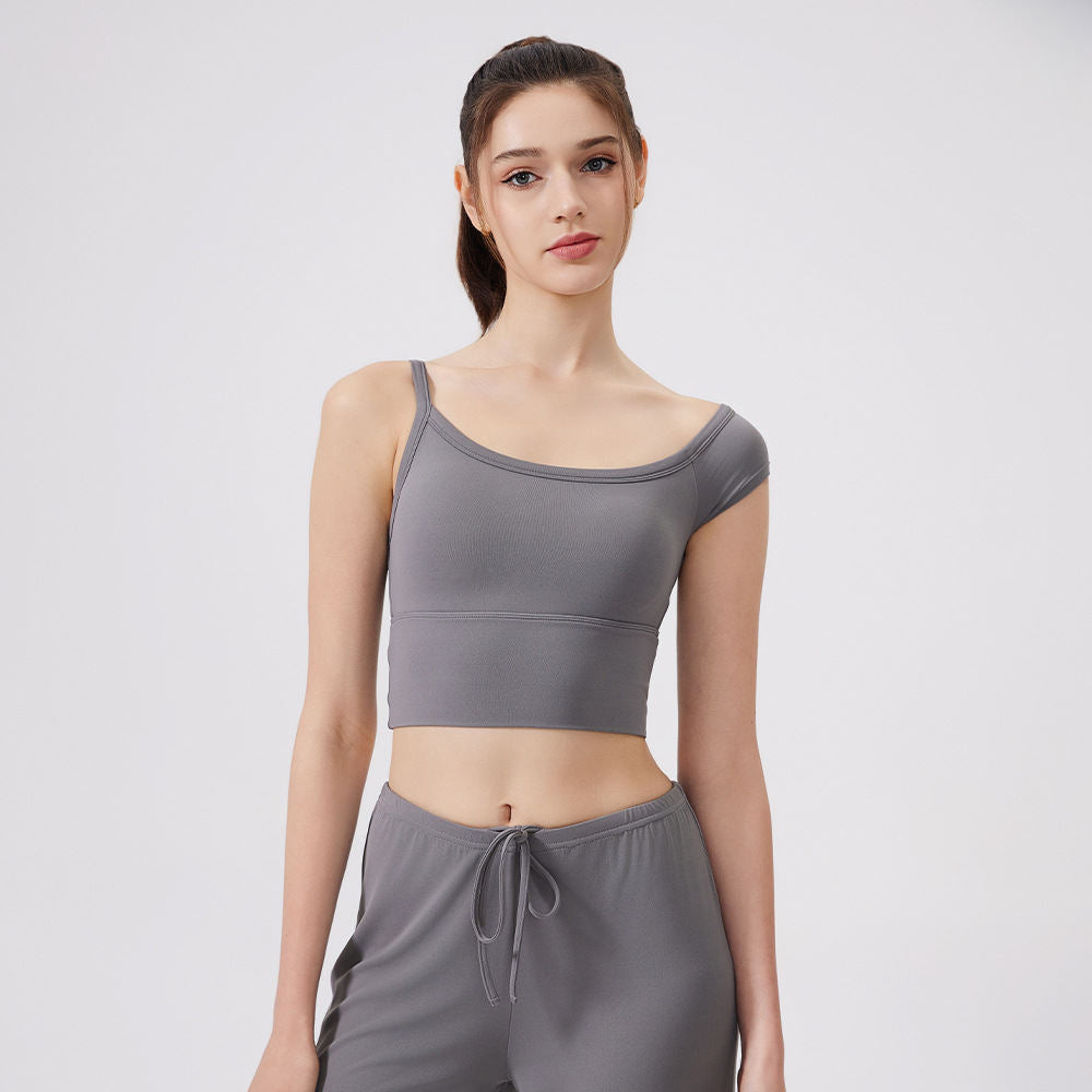 Shockproof Workout Underwear Tight Asymmetric Yoga Vest Casual