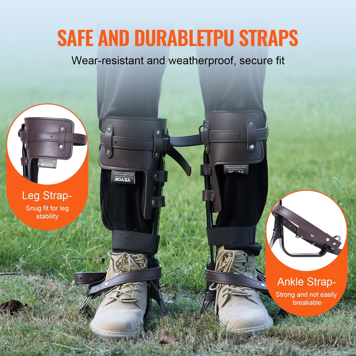 Tree Climbing Spikes Climbing Spurs Alloy Steel Arborist Equipment Brown