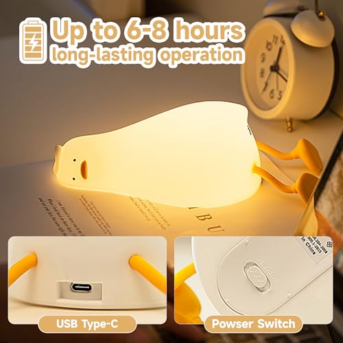 ATCTBOGFS Cute Duck/Chicken/Rabbit/Panda NightLight, LED Squishy Animal Novelty Lamp for Toddler Baby Kids, Nursery Touch ...