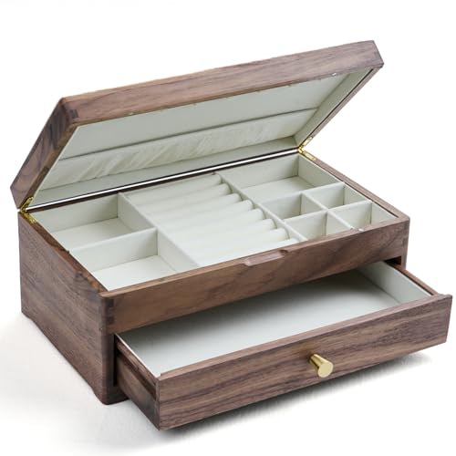 Beexchange Black Walnut Wooden Jewelry Box - Allwood, Handcrafted, Classic Jewelry Box. Jewelry boxes & organizers for Wom...