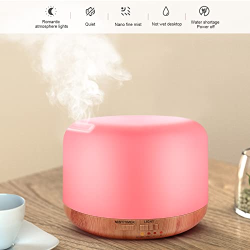 300ML Essential Oil Diffuser, Remote Control Ultrasonic Aromatherapy Oil Diffusers Cool Mist Humidifier, Waterless Auto-Of...
