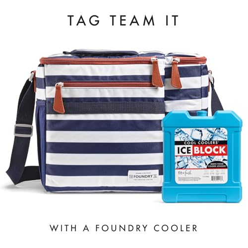 Cool Coolers by Fit + Fresh, XL Cooler Ice Block, Large and Powerful Ice Pack, Perfect for Insulated Cooler, Beach Bag, Ba...