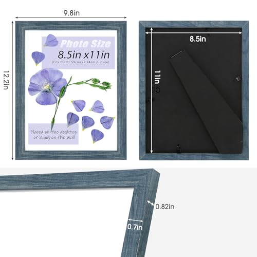 Frametory, 8.5x11 Picture Frame with Glass, Tabletop & Wall Horizontal or Vertical Display, 8 1/2 x 11 Photo Frame for Dip...