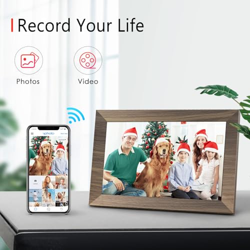 Canupdog WiFi Digital Picture Frame 10.1 Inch, IPS Touch Screen Smart Cloud Digital Photo Frame with 16GB Storage, Wall Mo...
