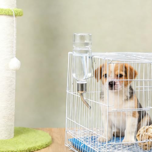 Baluue Dog Water Dispenser No-Drip Pet Water Bottle for Cage Crate 180ml /6Oz Hanging Small Bottle for Cage Crate Raised a...