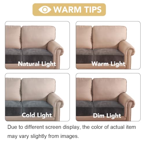 H.VERSAILTEX Velvet Stretch Couch Cushion Cover Plush Cushion Slipcover for Chair Loveseat Sofa Cushion Furniture Protecto...