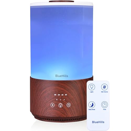 BlueHills Premium 4000 ml Tall Essential Oil Diffuser 4L 4 Liter 50 Hour Run with Remote Timer Aroma Humidifier 1 Gallon B...