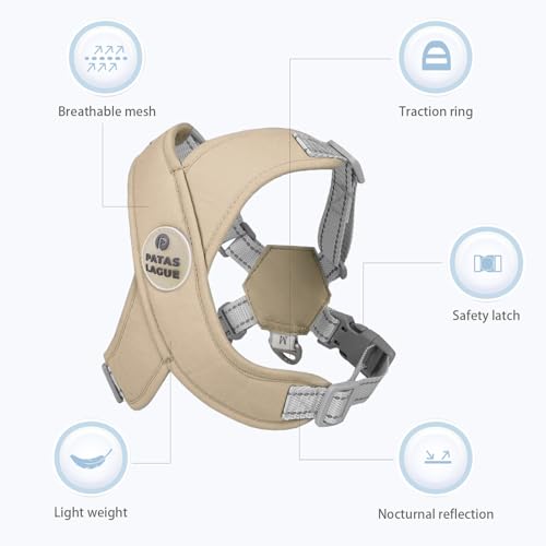 Patas Lague Dog Harness with Leash Set Adjustable Soft Padded Step-in Dog Vest No Choke No Pull Reflective for Small Mediu...