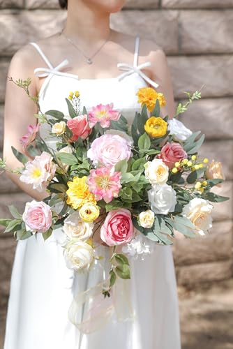 RUIDKUN Artificial Flower Assortment for DIY Centerpiece Arrangement Wedding Hand Bouquet Flower Bouquet Centerpiece Arran...