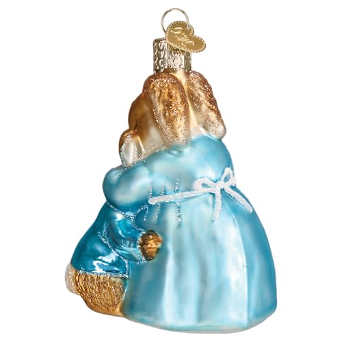 Old World Christmas Mrs. Rabbit and Peter Glass Blown Ornament for Christmas Tree, Handcrafted Holiday Decoration, Peter R...