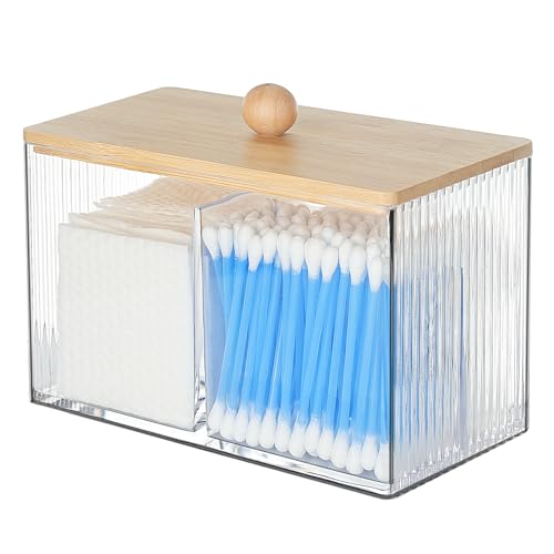 KIMCHOMERSE Qtip Holder Storage, Bathroom Cotton Ball Holder Canisters for Cotton Swab, Cottons Pad, Dental Floss Organize...