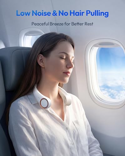 Gaiatop Portable Neck Fan Rechargeable, Hands-Free 360° Cooling, 23.5hrs Runtime, Battery Powered Personal Wearable Fan Qu...