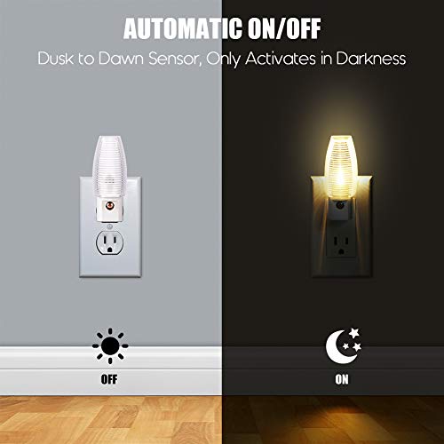 Emotionlite Plug in Night Light, Warm White LED Nightlight, Dusk to Dawn Sensor, Kids, Nursery, Bedroom, Bathroom,Hallway,...