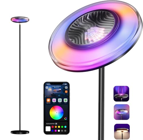Arsoma Smart Floor Lamp for Living Room, 66.8" RGB+WW Ripple Projector Floor Lamp, 3-in-1 LED Corner Lamp with RGB+IC Side...