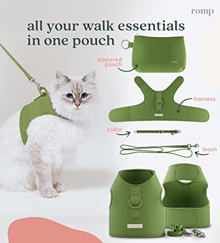 Cat Harness, Collar & Leash Set - Escape Proof Adjustable Choke Free Velcro Harness Vest for Walking Cats & Kittens (Match...