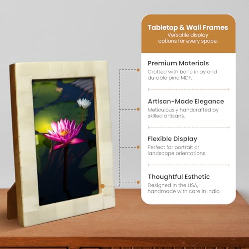 Handicrafts Home White 5x7 Picture Frame for Christmas Decor and Holiday Photo Frame for Modern Minimalist Home Decor, Wed...
