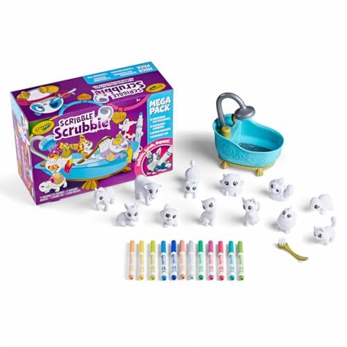 Crayola Scribble Scrubbie Pets Mega Set (25+ pcs), Reusable Pet Care Toy, Toys for Girls & Boys, Gift for Kids, Ages 3, 4, 5