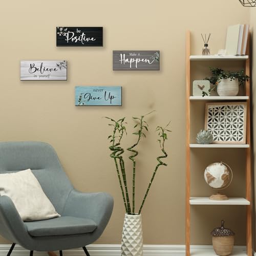 FENCORDAR 4 Pcs Office Decor For Women Motivational Wall Decor Rustic Inspirational With Positive Sayings Wooden Hangings ...