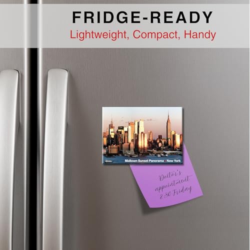 Midtown Manhattan Sunset NYC Magnet – Famous Skyscrapers Skyline Souvenir – 3.5x2.5” Metal Fridge Magnet – High-Resolution...