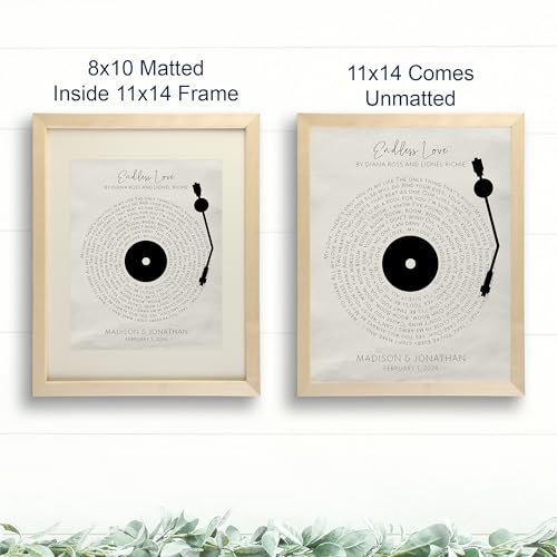DREAM BIG PRINTABLES Customizable Couples Song Lyrics Art Print | Personalized Wall Art with Your Favorite Song | Names an...