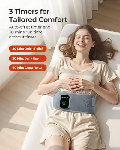 Cordless Heating Massage Pad Customizable Pain Relief with 3 Heat 3 Vibration 3 Timer Settings Wearable and Rechargeable f...