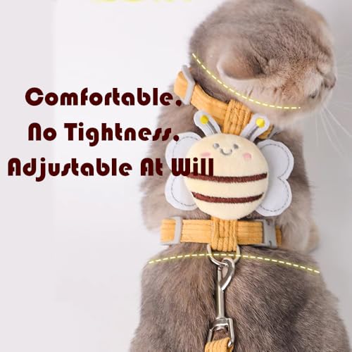 Cat Harness and Leash Set, Cat Harness Escape Proof, Rabbit Harness and Leash Set, Costumes for Cats and Bunny(A, Middle)