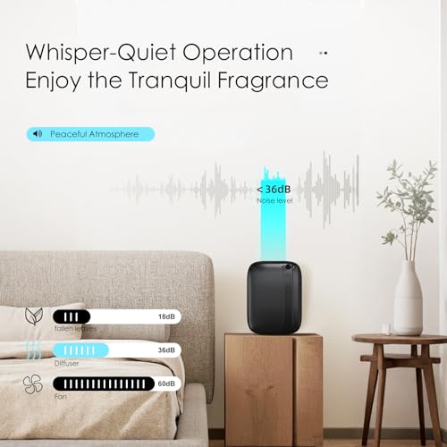 Essential Oil Diffuser, Waterless & Ultrasonic Aromatherapy Diffuser for Home, Office, Hotel, 13.5 OZ Capacity Up to 2500 ...
