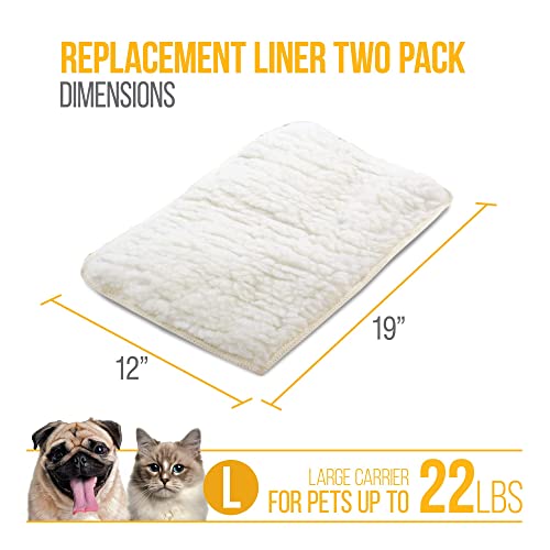 Sherpa Replacement Liners for Travel Pet Carriers - Soft Absorbent Cat & Dog Kennel Pad with Waterproof Backing, Machine W...