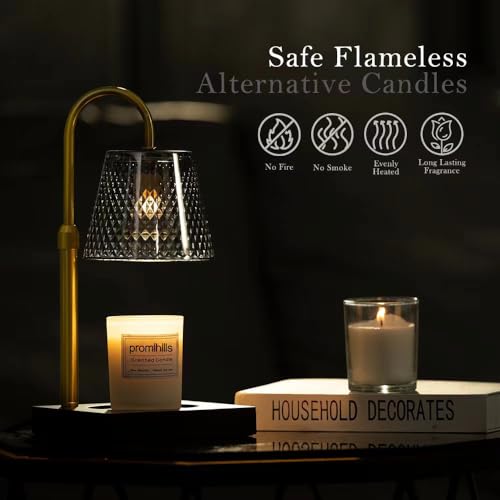 promihills Candle Warmer Lamp with Timer (2H/4H/8H), Adjustable Height Dimmable Wax Melting Lamp for Jar Candles, Electric...