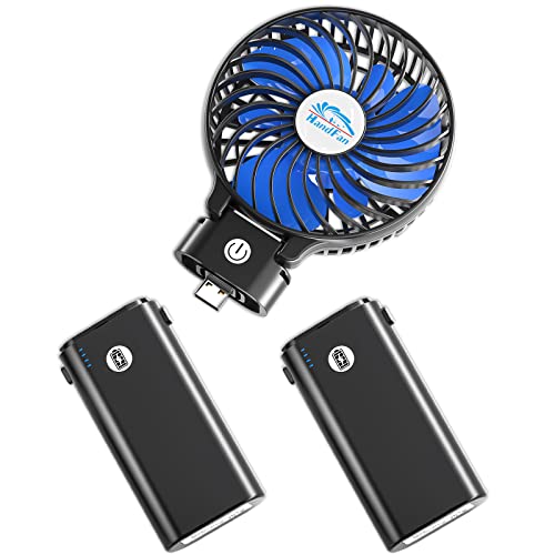 HandFan 10400mAh Powerful Handheld Fan, 40Hrs Long-Lasted Hand Fan Rechargeable, Mini Personal Fans Foldable, Heavy Duty B...