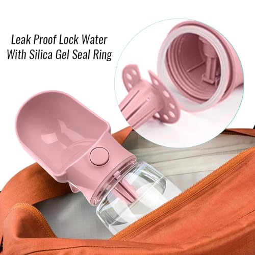Dog Water Bottle with Food Container, Leak Proof Portable Pet Dispenser with Lock and Cleaning Brush,Dogs Stuff Water Bott...