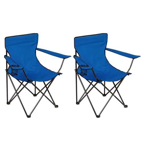 SAILARY Folding Camping Chair with Cup Holder, 225lbs Capacity, Portable Foldable Chair with Large Anti-Sink Feet, PE Coat...