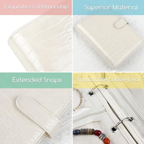 LingLingo Travel Jewelry Organizer Case,Small Jewelry Bags Jewelry Storage Book Ring Binder with Clear Zipper Velvet Pouch...