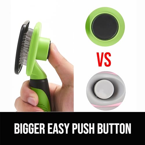 OEFEO Self Cleaning Slicker Brush for Dogs& Cats, Skin Friendly Grooming Brush for Shedding Long&Short Haired Dogs& Cats, ...