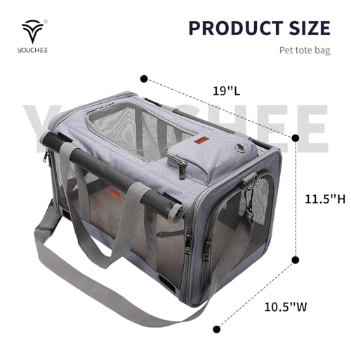 Youchee 19x10.5x11.5 Inches Cat, Dog Carrier for Pets Up to 20 Ibs, Washable，Soft Sided，Collapsible Travel Puppy Carrier....